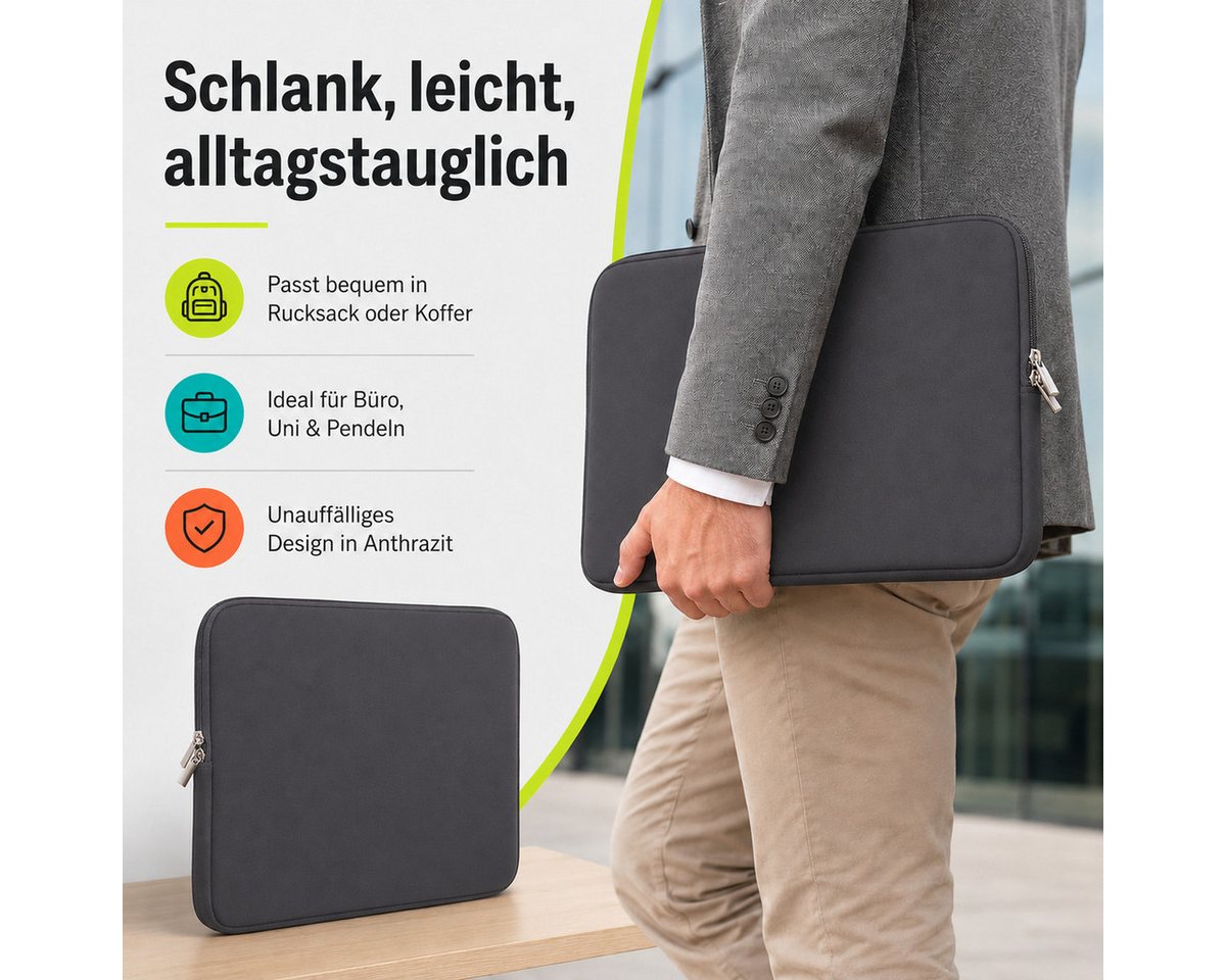 König Design Laptoptasche Universal Notebooktasche 16 Zoll Sleeve Tasche Hülle Laptop Case Cover, weiches Innenfutter zum Schutz vor Kratzern – Bild 3 von 5