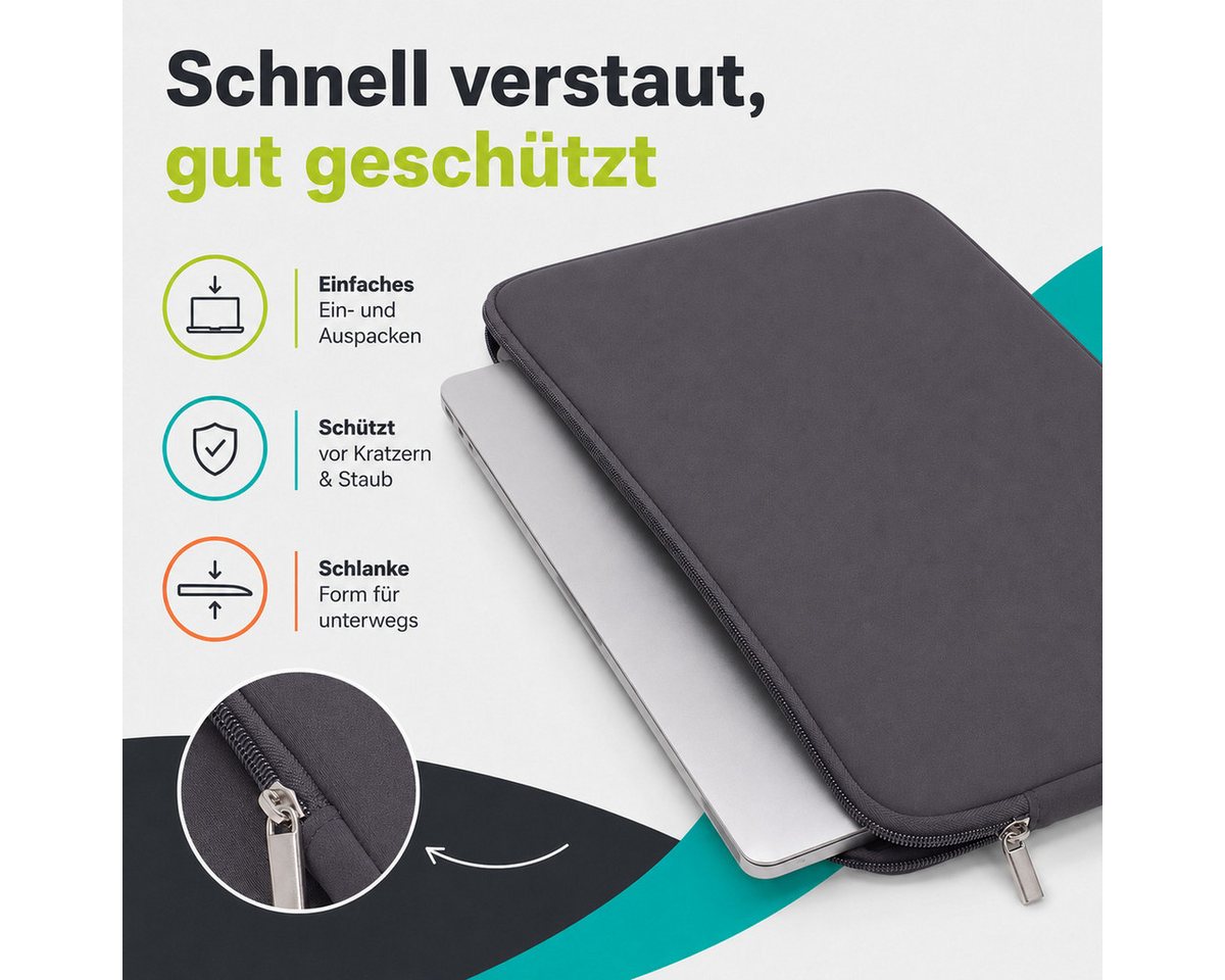 König Design Laptoptasche Universal Notebooktasche 16 Zoll Sleeve Tasche Hülle Laptop Case Cover, weiches Innenfutter zum Schutz vor Kratzern – Bild 5 von 5