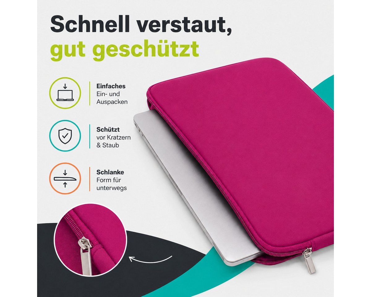 König Design Laptoptasche Universal Notebooktasche 16 Zoll Sleeve Tasche Hülle Laptop Case Cover, weiches Innenfutter zum Schutz vor Kratzern – Bild 5 von 5