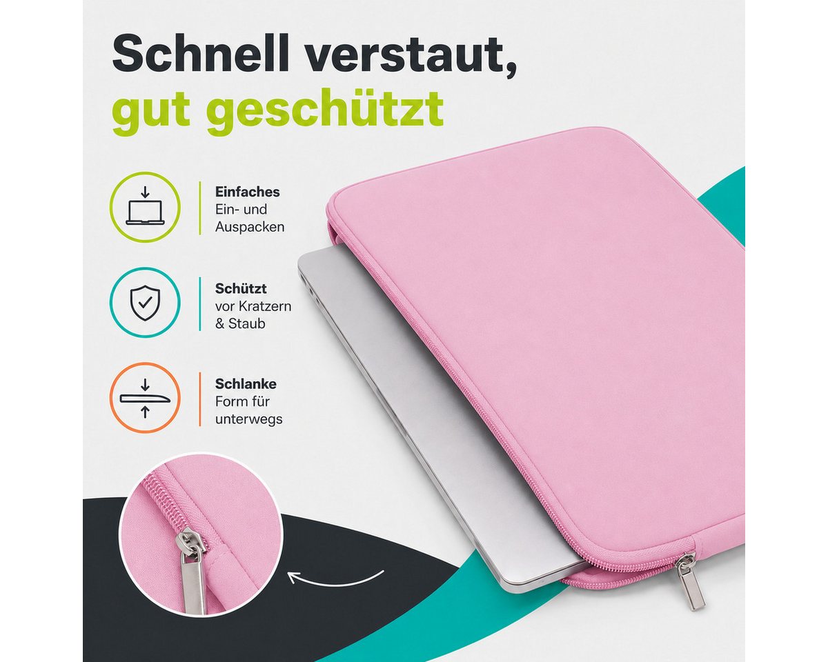 König Design Laptoptasche Universal Notebooktasche 16 Zoll Sleeve Tasche Hülle Laptop Case Cover, weiches Innenfutter zum Schutz vor Kratzern – Bild 5 von 5