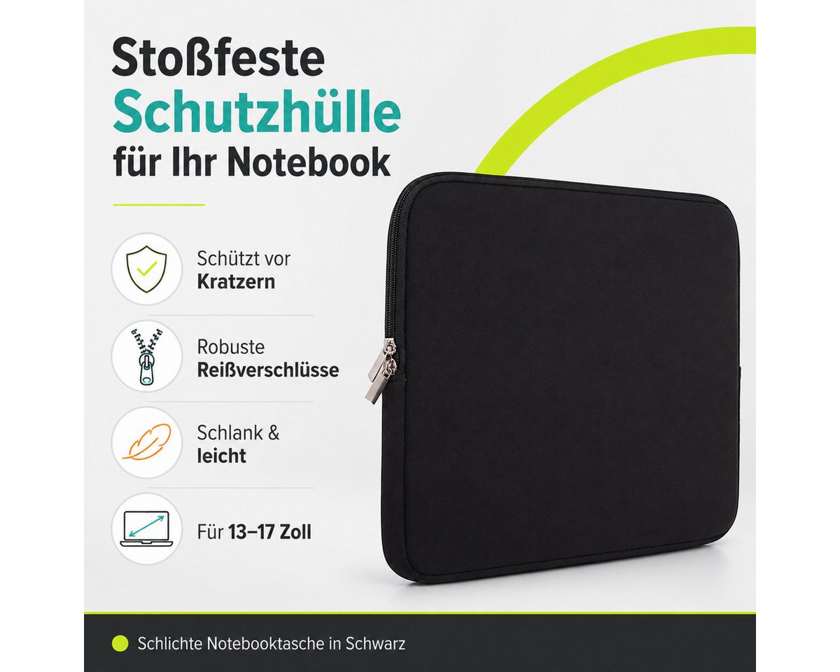 König Design Laptoptasche Universal Notebooktasche 17 Zoll Sleeve Tasche Hülle Laptop Case Cover, weiches Innenfutter zum Schutz vor Kratzern – Bild 2 von 5