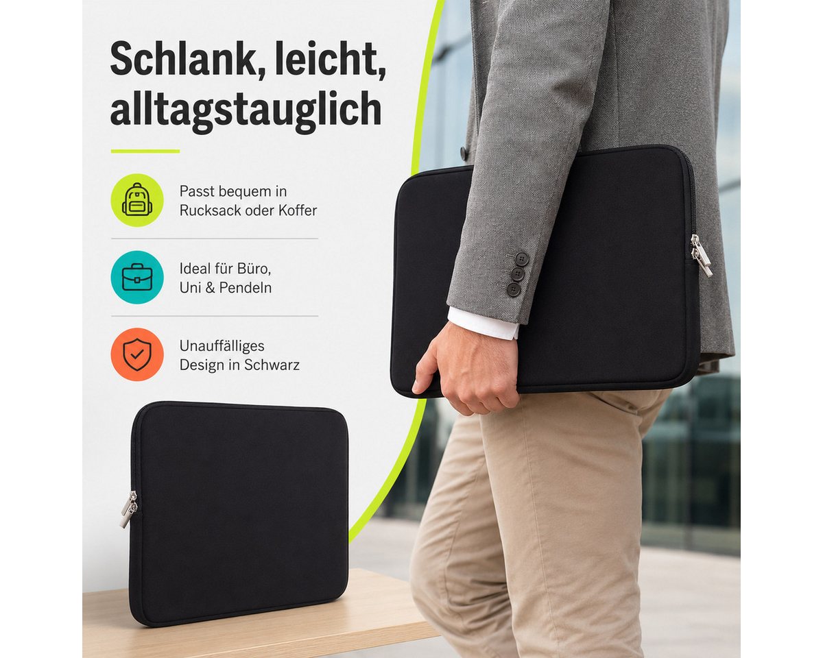 König Design Laptoptasche Universal Notebooktasche 17 Zoll Sleeve Tasche Hülle Laptop Case Cover, weiches Innenfutter zum Schutz vor Kratzern – Bild 3 von 5