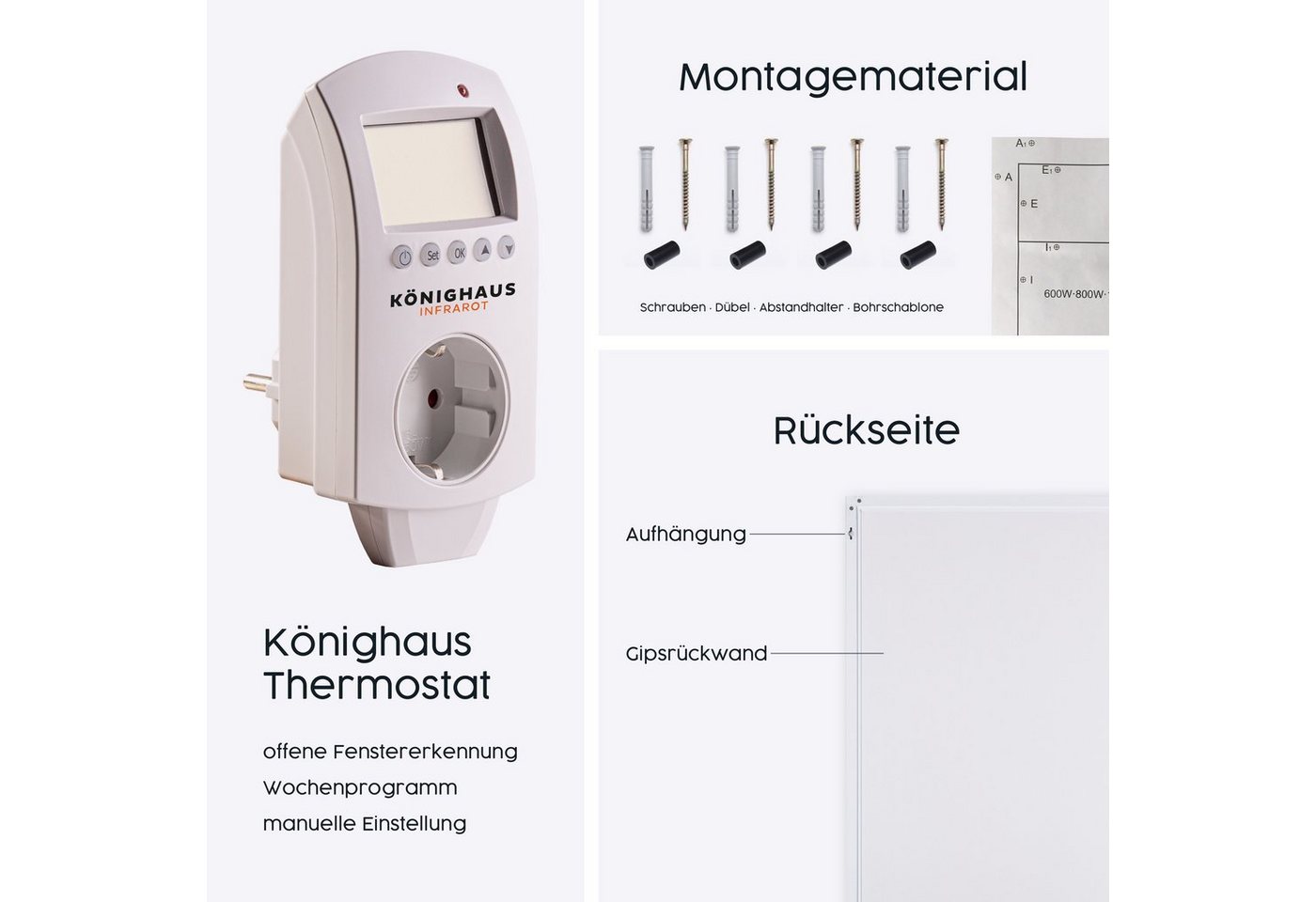 Könighaus Infrarotheizung Bild-Serie 600W, hohe Effizienz, Made in Germany, sehr angenehme Strahlungswärme – Bild 4 von 5