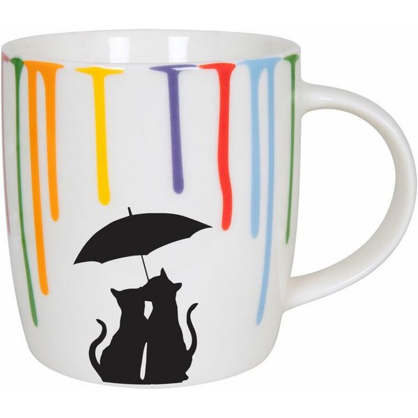 Könitz Becher Rainbowdrops - Cats, 350 ml, New Bone China