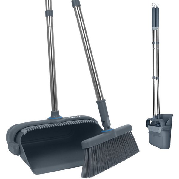 kör4u Kehrgarnitur set, (1x kör4u Besen- und Kehrschaufelset), zwei Verlängerungsstangen