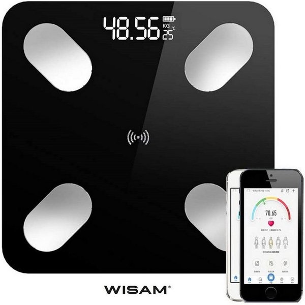 Wisam Körper-Analyse-Waage Wisam® B2017 Smart App Digital Personenwaage BMI Bluetooth iOS Android