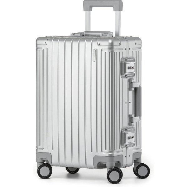 KOFA Handgepäckkoffer GENEVA, 55cm 100% Aluminium Hartschale, 4 Rollen, TSA Schloss
