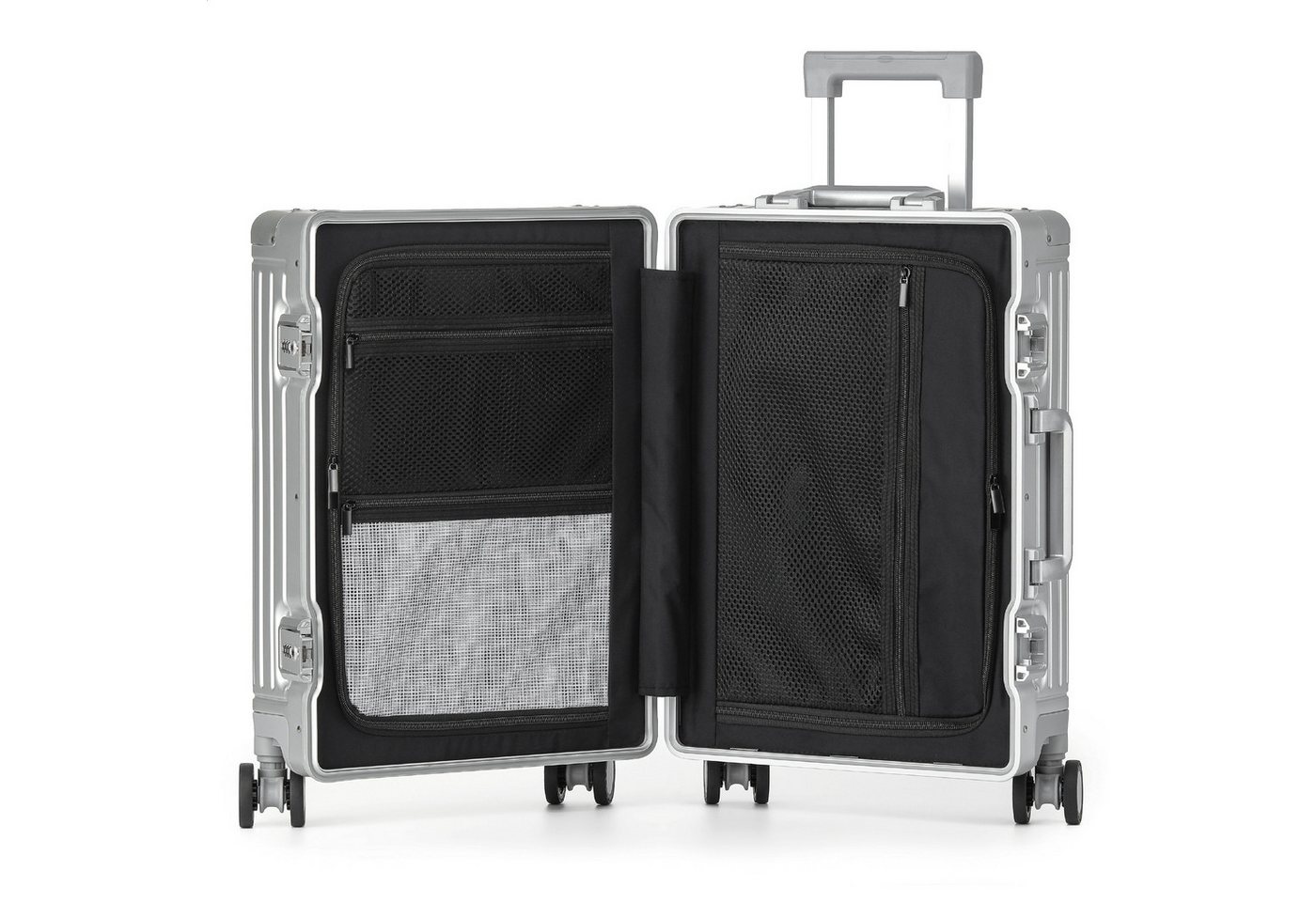 KOFA Handgepäckkoffer GENEVA, 55cm 100% Aluminium Hartschale, 4 Rollen, TSA Schloss – Bild 4 von 5