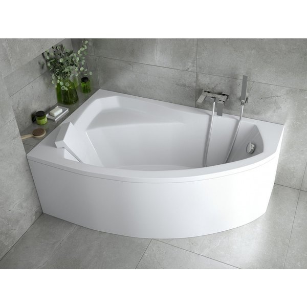 KOLMAN Badewanne Eckbadewanne Rima 130x85, (Links/Rechts), Ablaufgarnitur & Füße GRATIS