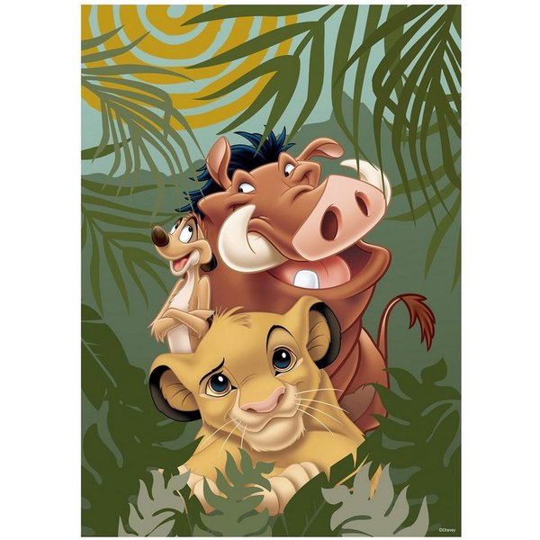 Komar Bild Lion King Carefree Trio, Disney (1 St), Wandbild zur Dekoration im Kinderzimmer - ohne Rahmen