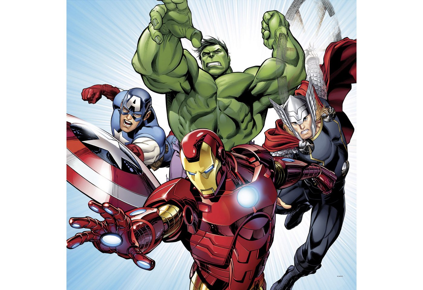 Komar Leinwandbild Marvel Avengers Teampower, Disney (1 St), 60 x 60 cm (Breite x Höhe) - Kinderzimmer, Dekoration – Bild 2 von 5