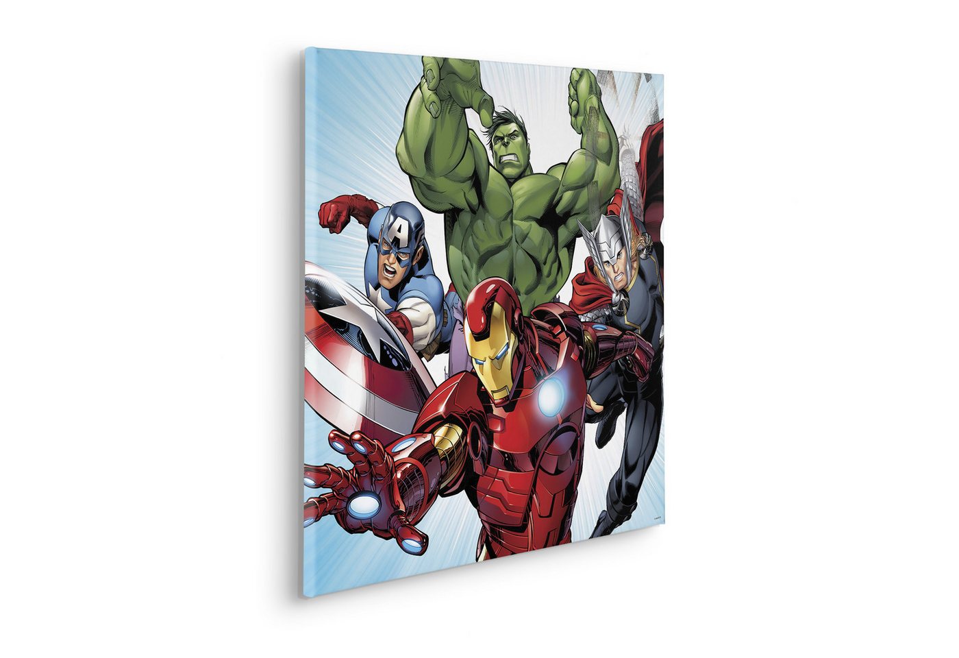 Komar Leinwandbild Marvel Avengers Teampower, Disney (1 St), 60 x 60 cm (Breite x Höhe) - Kinderzimmer, Dekoration – Bild 3 von 5