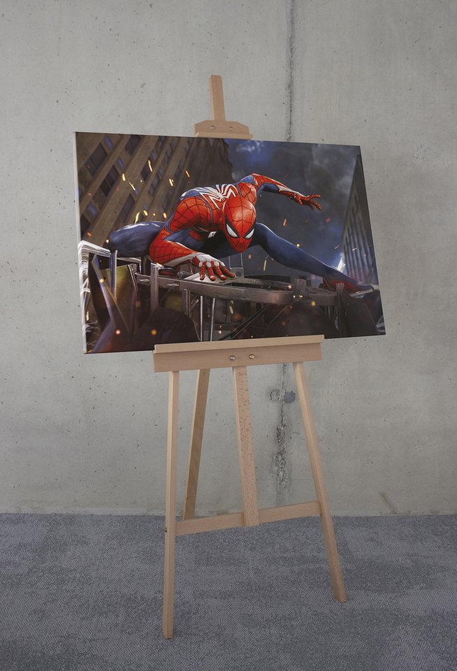 Komar Leinwandbild Marvel Spider-Man Landing, Disney (1 St), 90 x 60 cm (Breite x Höhe) - Kinderzimmer, Dekoration – Bild 4 von 5