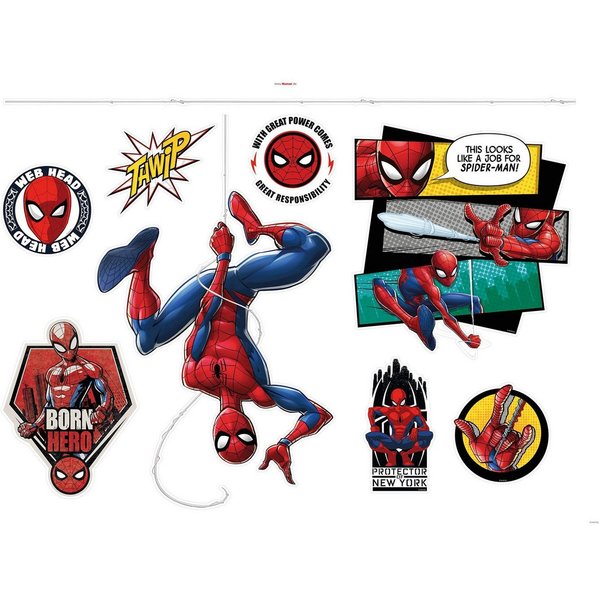 Komar Wandtattoo Spider-Man Web Head - Größe 100 x 70 cm (8 St), selbstklebend, Wandsticker, Kinderzimmer