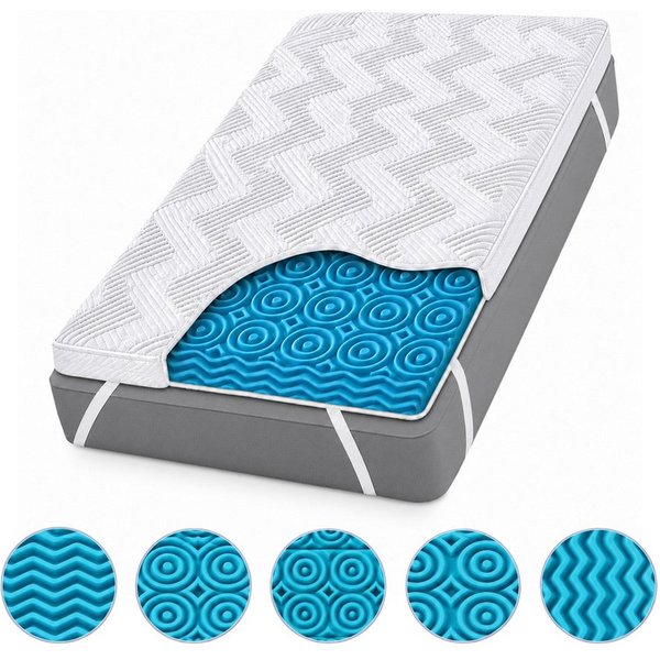 Komfortec, Topper Komfortec 5-Zonen Gel Matratzentopper H3/H4, 7 cm Höhe, 7 cm hoch, Gel-Memory