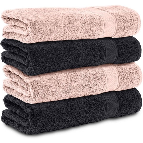 Komfortec Badetücher 100% Baumwolle, 470 g/m², Frottee (4-St), Handtücher 70x140 cm Set, Weich