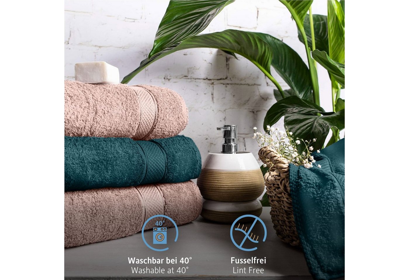 Komfortec Badetücher 100% Baumwolle, 470 g/m², Frottee (4-St), Handtücher 70x140 cm Set, Weich – Bild 3 von 5