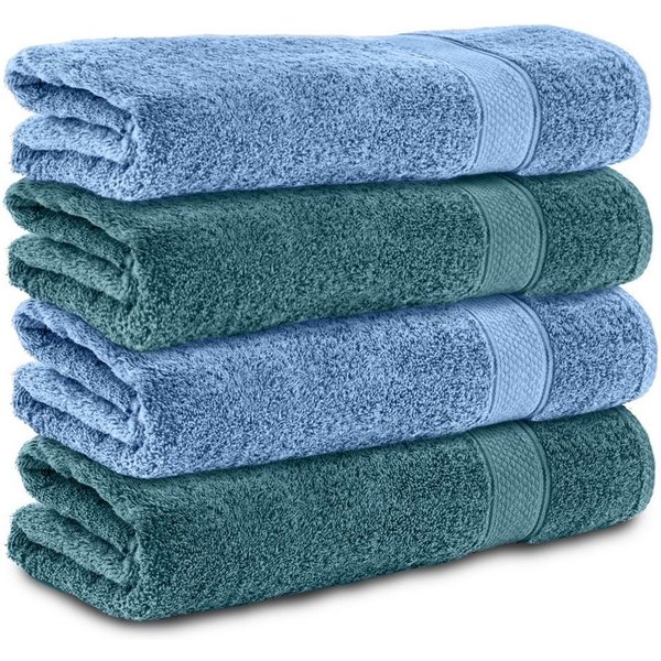 Komfortec Badetücher 100% Baumwolle, 470 g/m², Frottee (4-St), Handtücher 70x140 cm Set, Weich