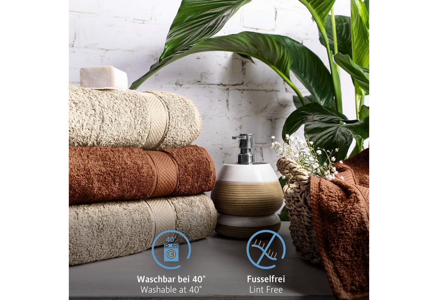 Komfortec Badetücher 100% Baumwolle, 470 g/m², Frottee (4-St), Handtücher 70x140 cm Set, Weich – Bild 3 von 5