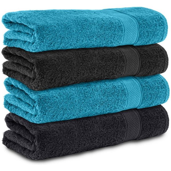 Komfortec Badetücher 100% Baumwolle, 470 g/m², Frottee (4-St), Handtücher 70x140 cm Set, Weich