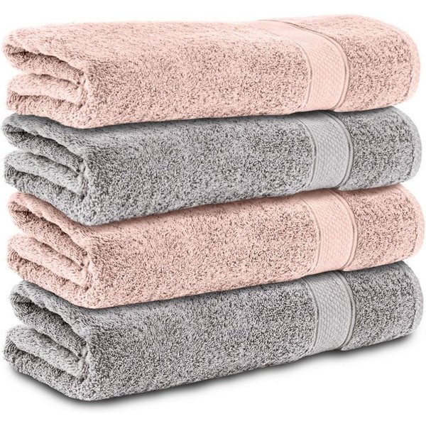 Komfortec Badetücher 100% Baumwolle, 470 g/m², Frottee (4-St), Handtücher 70x140 cm Set, Weich