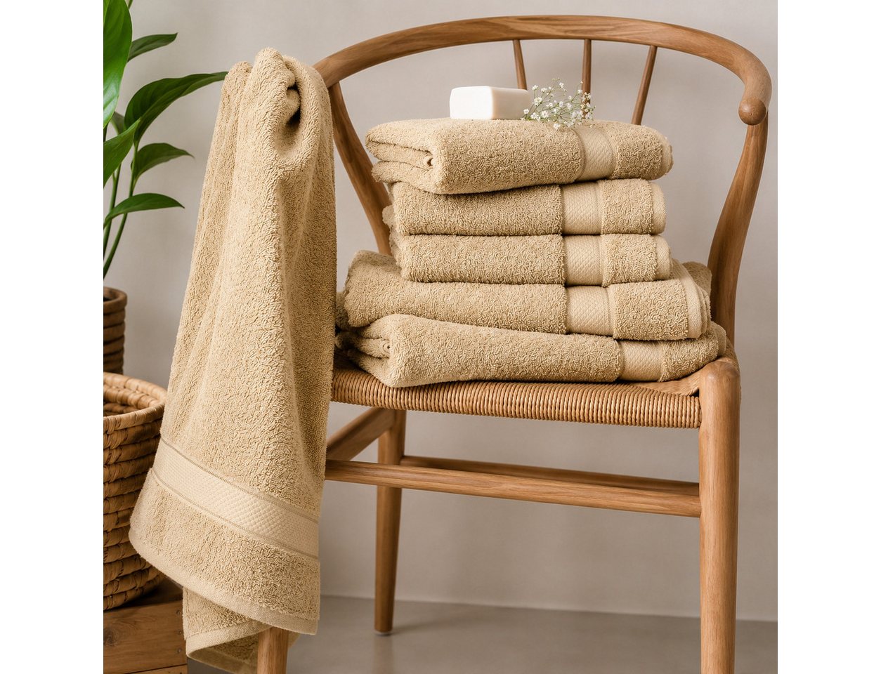 Komfortec Badetücher 70x140 cm, 100% Baumwolle, 470 g/m², Frottee (2-St), Handtücher 70x140 cm Set, Weich – Bild 5 von 5
