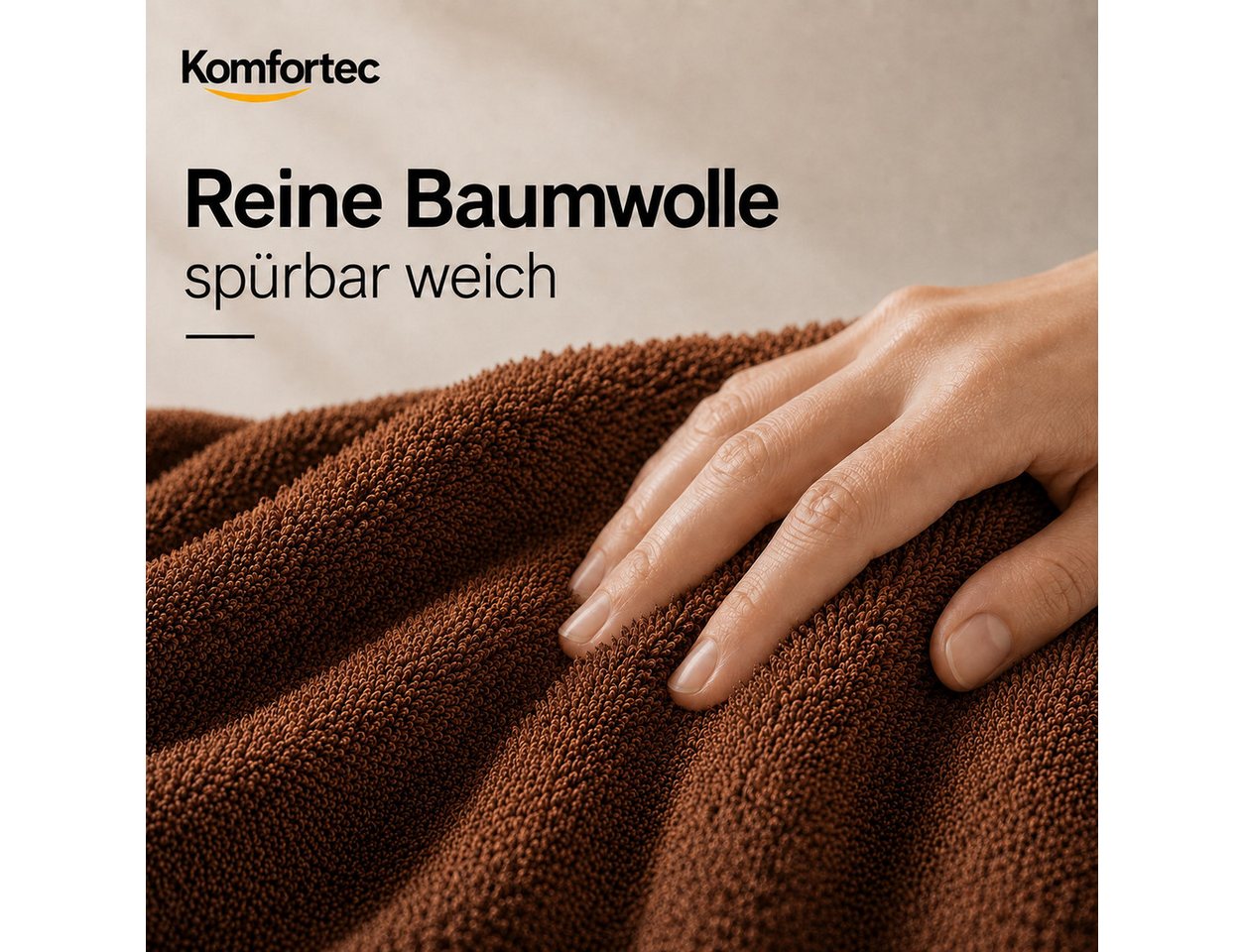 Komfortec Badetücher 70x140 cm, 100% Baumwolle, 470 g/m², Frottee (2-St), Handtücher 70x140 cm Set, Weich – Bild 2 von 5