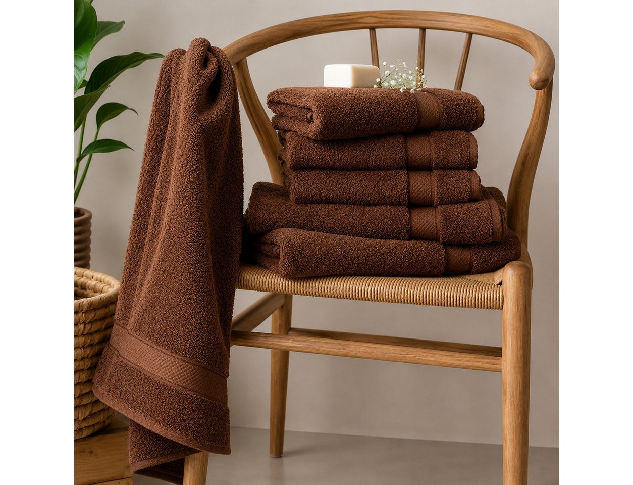 Komfortec Badetücher 70x140 cm, 100% Baumwolle, 470 g/m², Frottee (2-St), Handtücher 70x140 cm Set, Weich – Bild 5 von 5