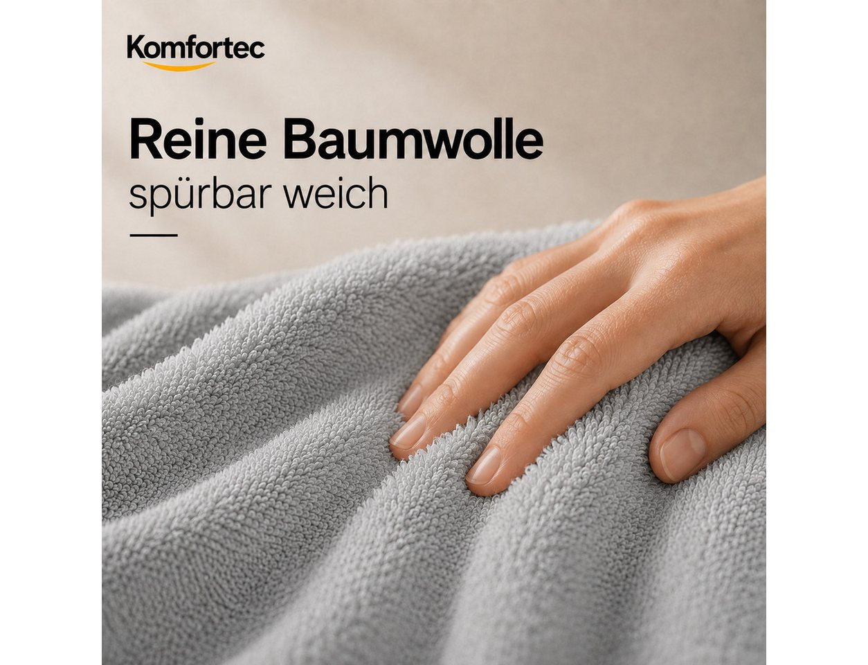 Komfortec Badetücher 70x140 cm, 100% Baumwolle, 470 g/m², Frottee (2-St), Handtücher 70x140 cm Set, Weich – Bild 2 von 5