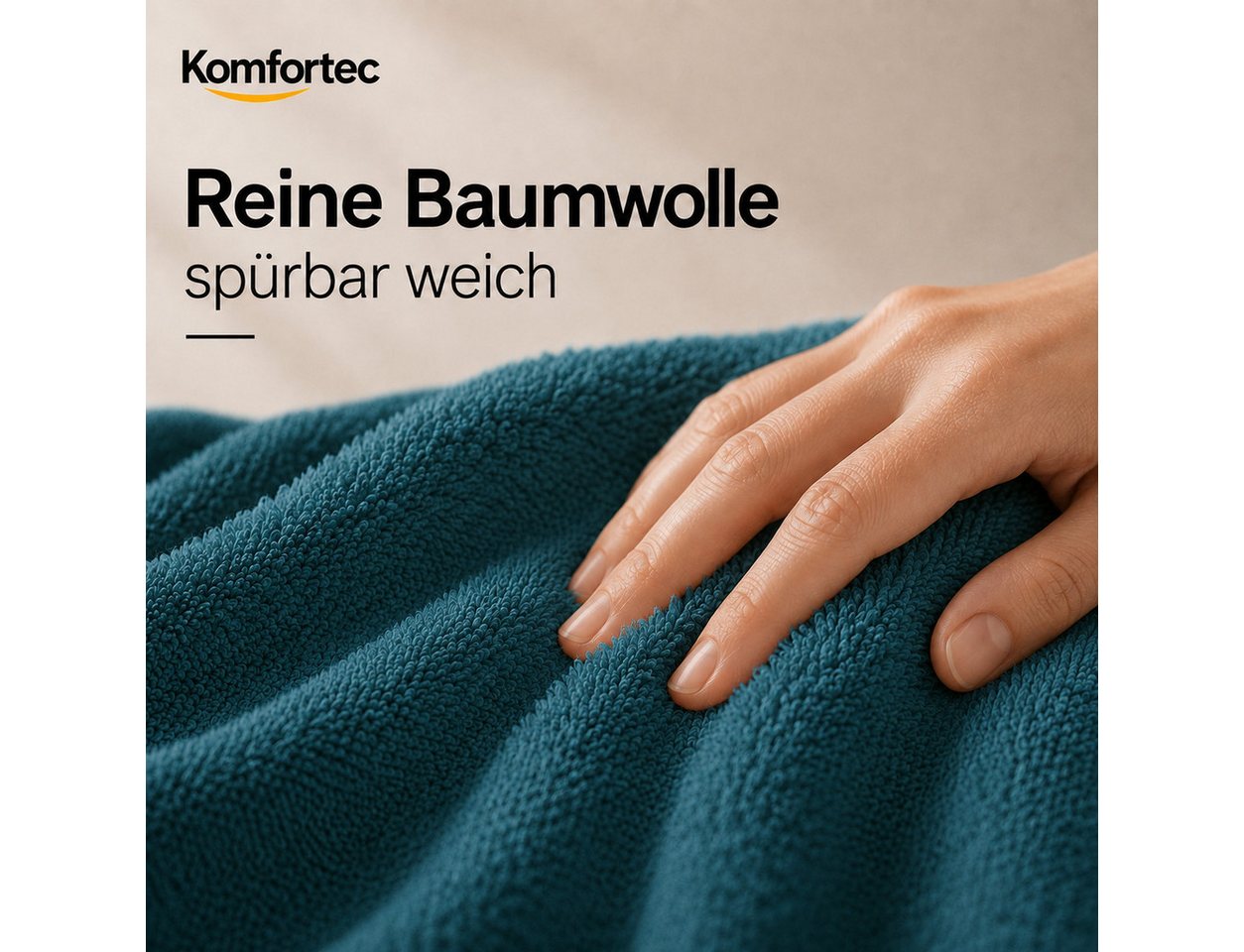 Komfortec Badetücher 70x140 cm, 100% Baumwolle, 470 g/m², Frottee (2-St), Handtücher 70x140 cm Set, Weich – Bild 2 von 5