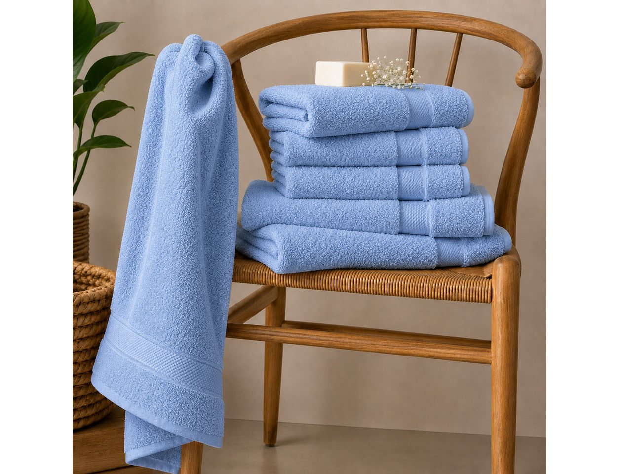 Komfortec Badetücher 70x140 cm, 100% Baumwolle, 470 g/m², Frottee (2-St), Handtücher 70x140 cm Set, Weich – Bild 5 von 5