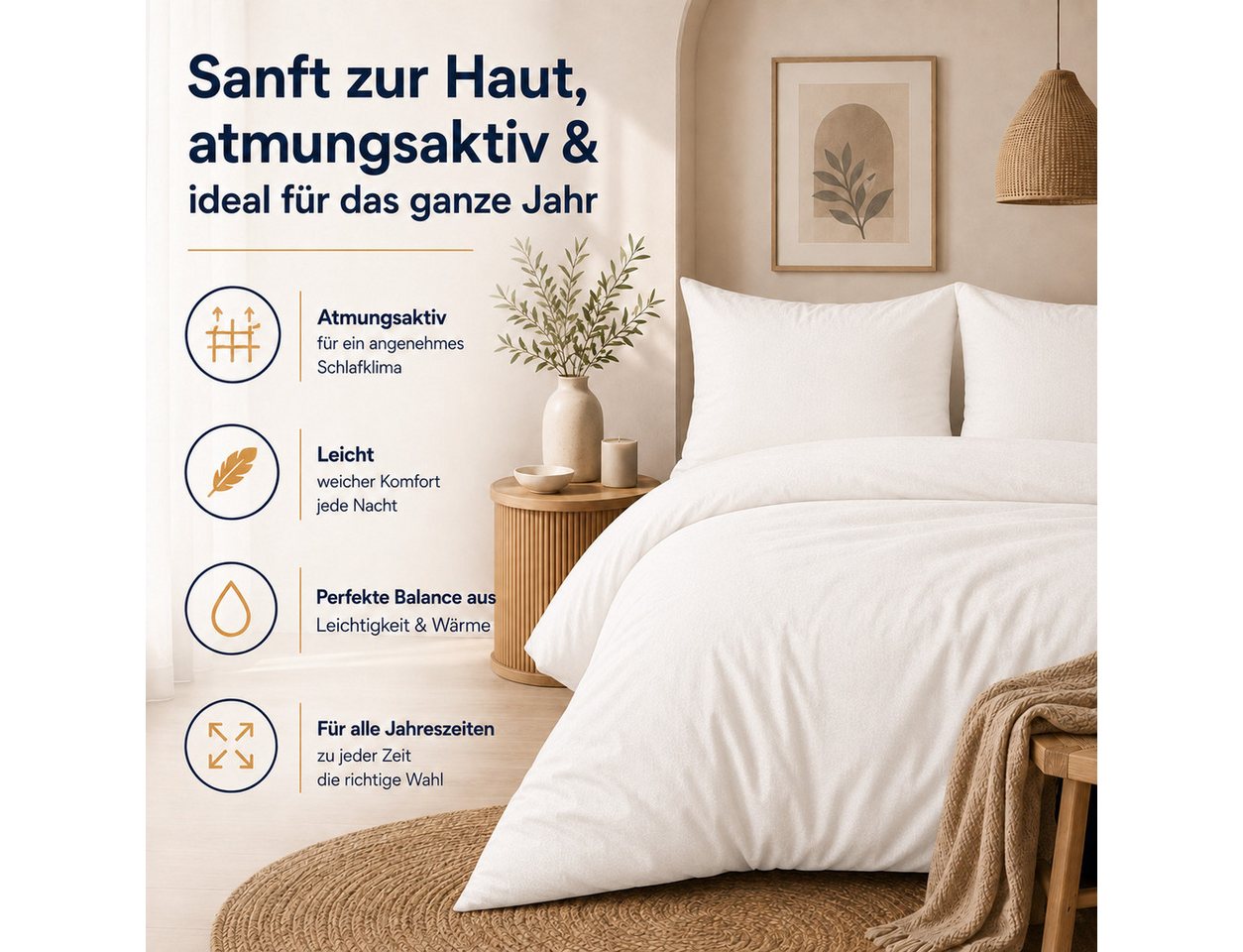 Komfortec Bettwäsche Premium, 135 x 200 bis 220 x 240 cm, 6 verschiedene Größen zur Auswahl, gebürstet 100% Mikrofaser, 4 teilig, Superweiches Bettwäsche-Set, K – Bild 3 von 5