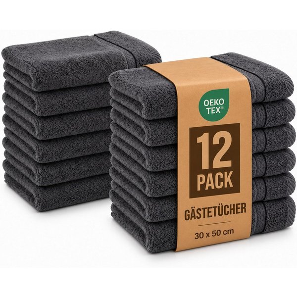 Komfortec Gästehandtücher Set aus 100% Baumwolle, (12-St)