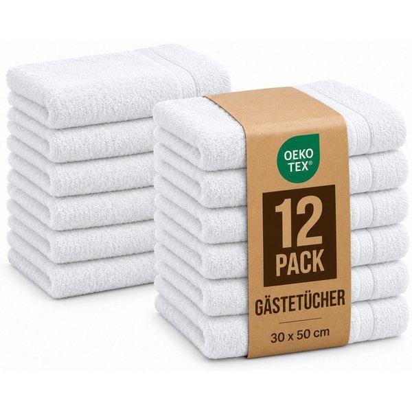 Komfortec Gästehandtücher Set aus 100% Baumwolle, (12-St)