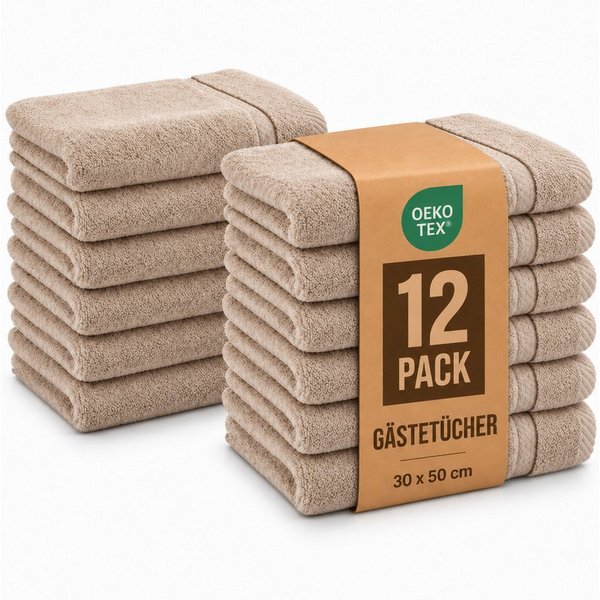 Komfortec Gästehandtücher Set aus 100% Baumwolle, (12-St)