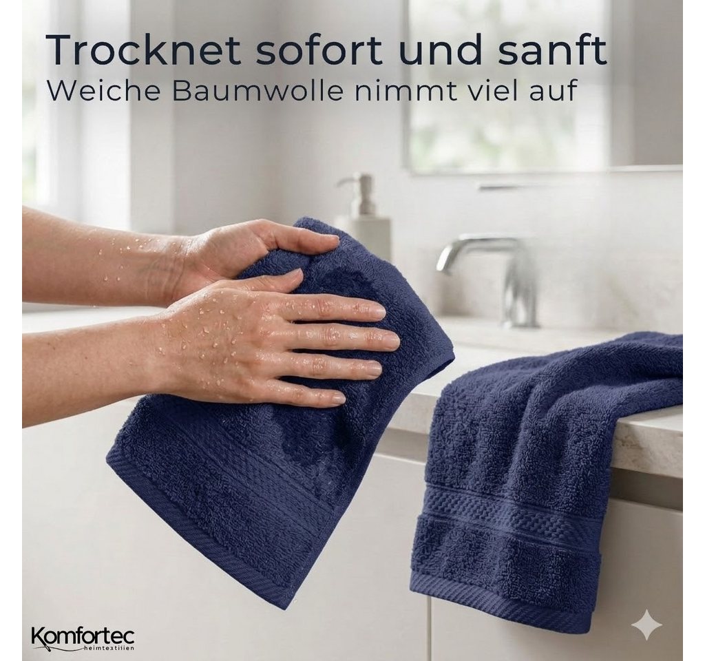Komfortec Gästehandtücher Set aus 100% Baumwolle, (12-St) – Bild 5 von 5