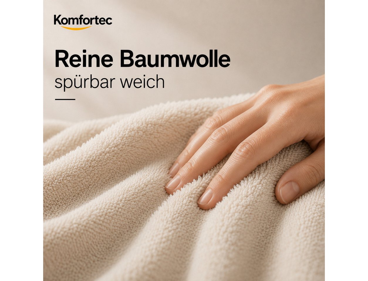 Komfortec Handtuch Set 3er Set 100% Baumwolle, weich & saugfähig, 470g/m², Frottee (3-St) – Bild 2 von 5