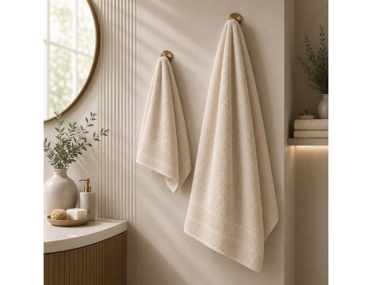 Komfortec Handtuch Set 3er Set 100% Baumwolle, weich & saugfähig, 470g/m², Frottee (3-St) – Bild 5 von 5