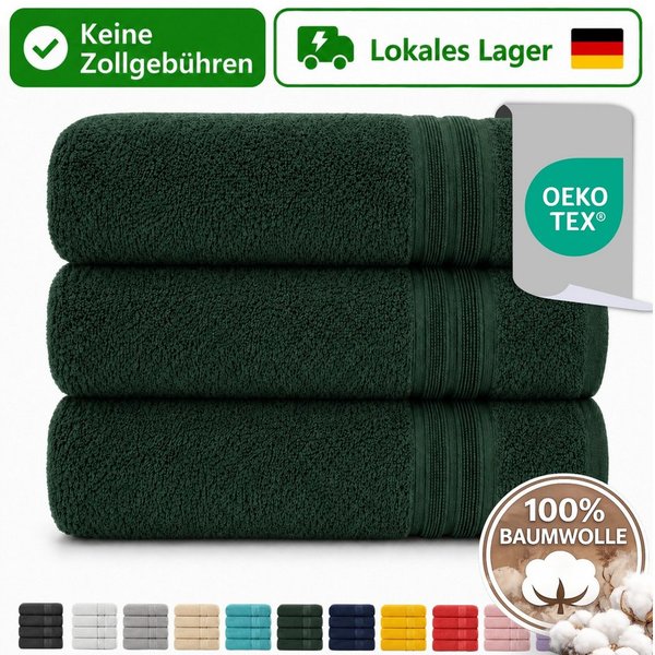 Komfortec Handtuch Set 3er Set 100% Baumwolle, weich & saugfähig, 470g/m², Frottee (3-St)