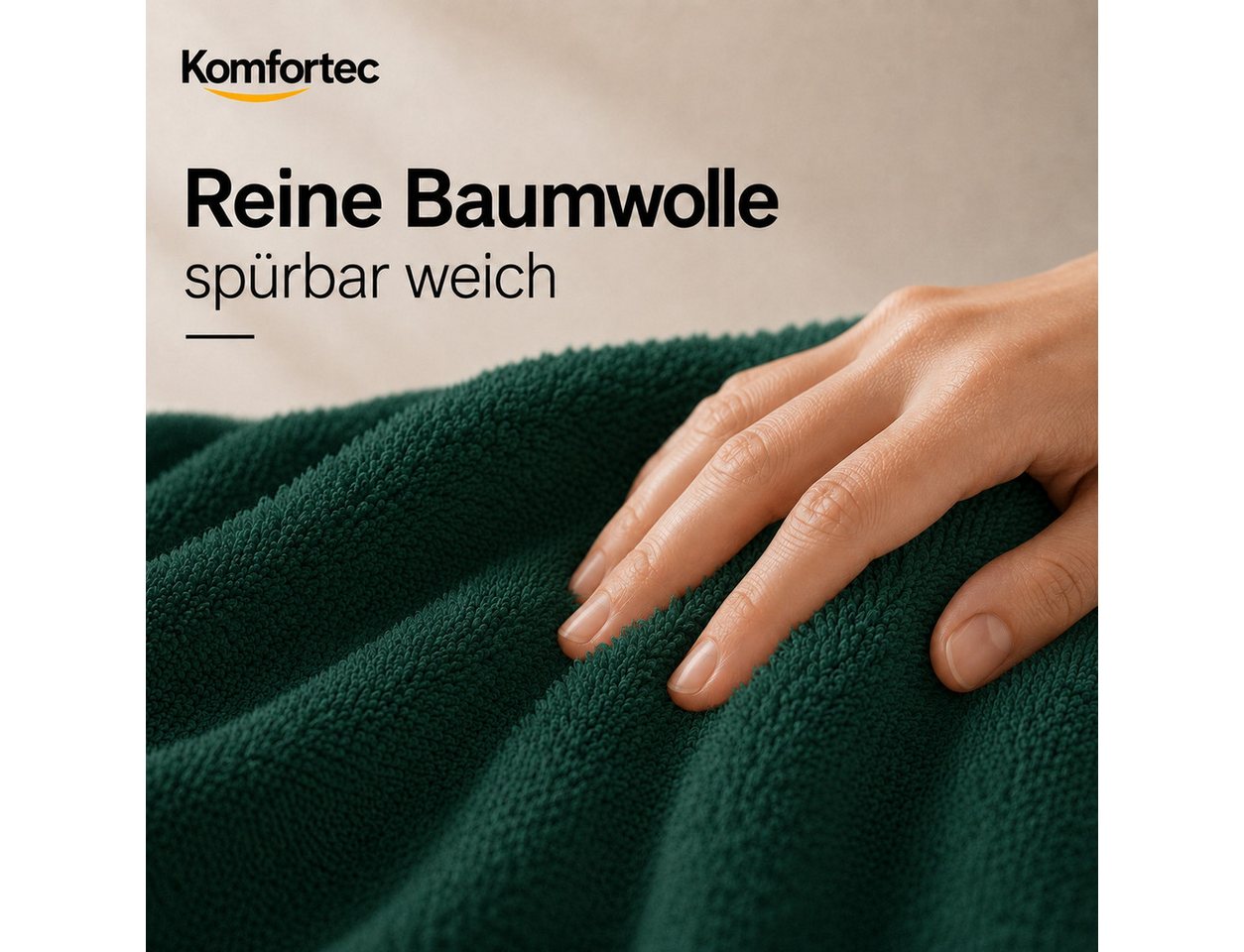 Komfortec Handtuch Set 3er Set 100% Baumwolle, weich & saugfähig, 470g/m², Frottee (3-St) – Bild 2 von 5