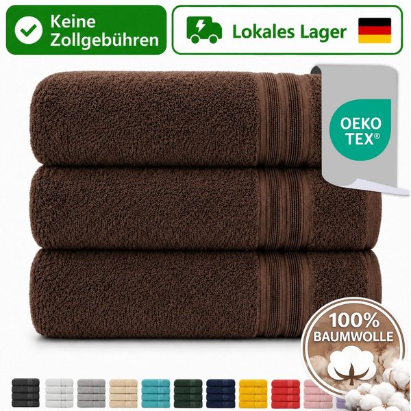 Komfortec Handtuch Set 3er Set 100% Baumwolle, weich & saugfähig, 470g/m², Frottee (3-St)