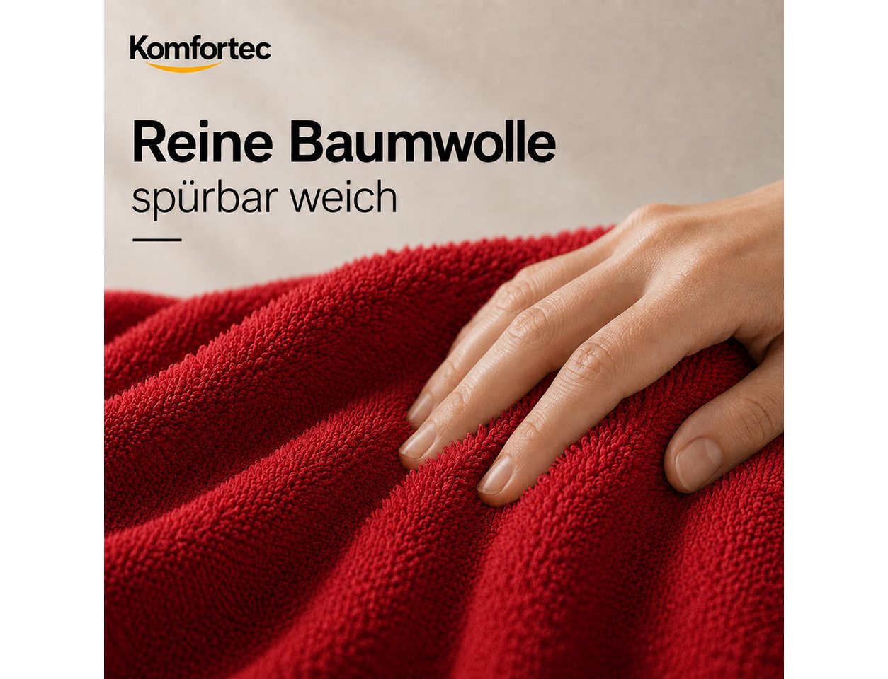 Komfortec Handtuch Set 3er Set 100% Baumwolle, weich & saugfähig, 470g/m², Frottee (3-St) – Bild 2 von 5