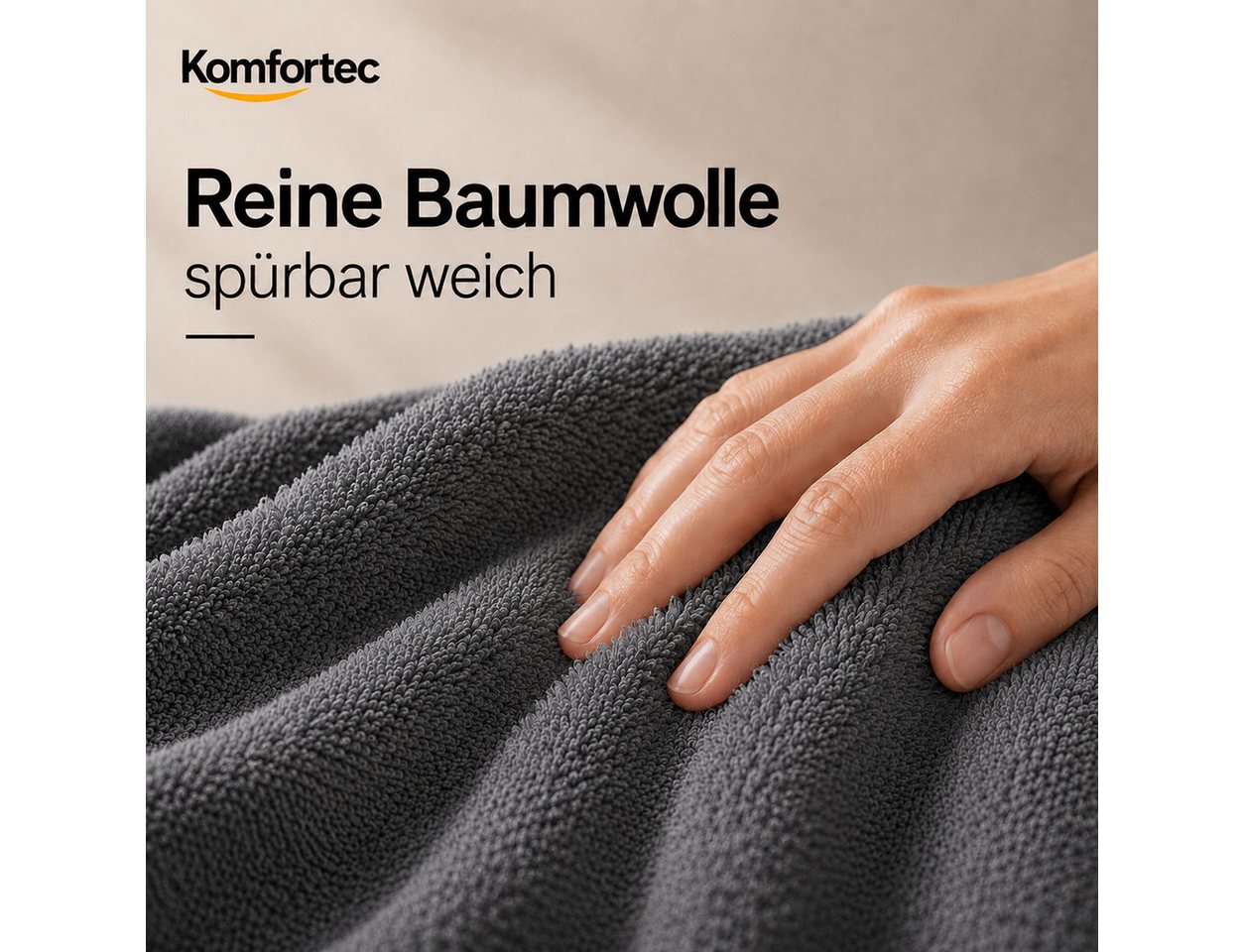 Komfortec Handtuch Set 50x100 cm, 100% Baumwolle, 470 g/m², Frottee (6-St), Badetücher 50x100 cm Set, Weich – Bild 2 von 5