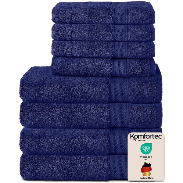 Komfortec Handtuch Set aus 100% Baumwolle, 4 Handtücher 50x100 cm und 4 Badetücher 70x140 cm, Frottee (Packung, 8-St), Duschtücher & Badehandtuch, Weich, Towel,