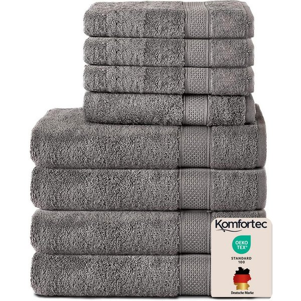 Komfortec Handtuch Set aus 100% Baumwolle, 4 Handtücher 50x100 cm und 4 Badetücher 70x140 cm, Frottee (Packung, 8-St), Duschtücher & Badehandtuch, Weich, Towel,