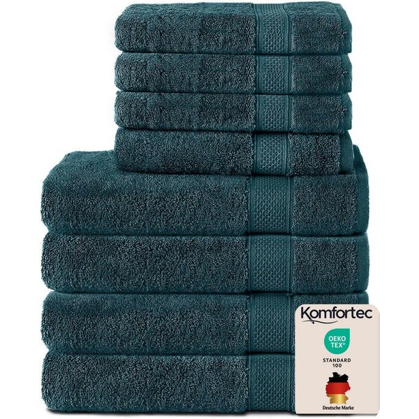 Komfortec Handtuch Set aus 100% Baumwolle, 4 Handtücher 50x100 cm und 4 Badetücher 70x140 cm, Frottee (Packung, 8-St), Duschtücher & Badehandtuch, Weich, Towel,