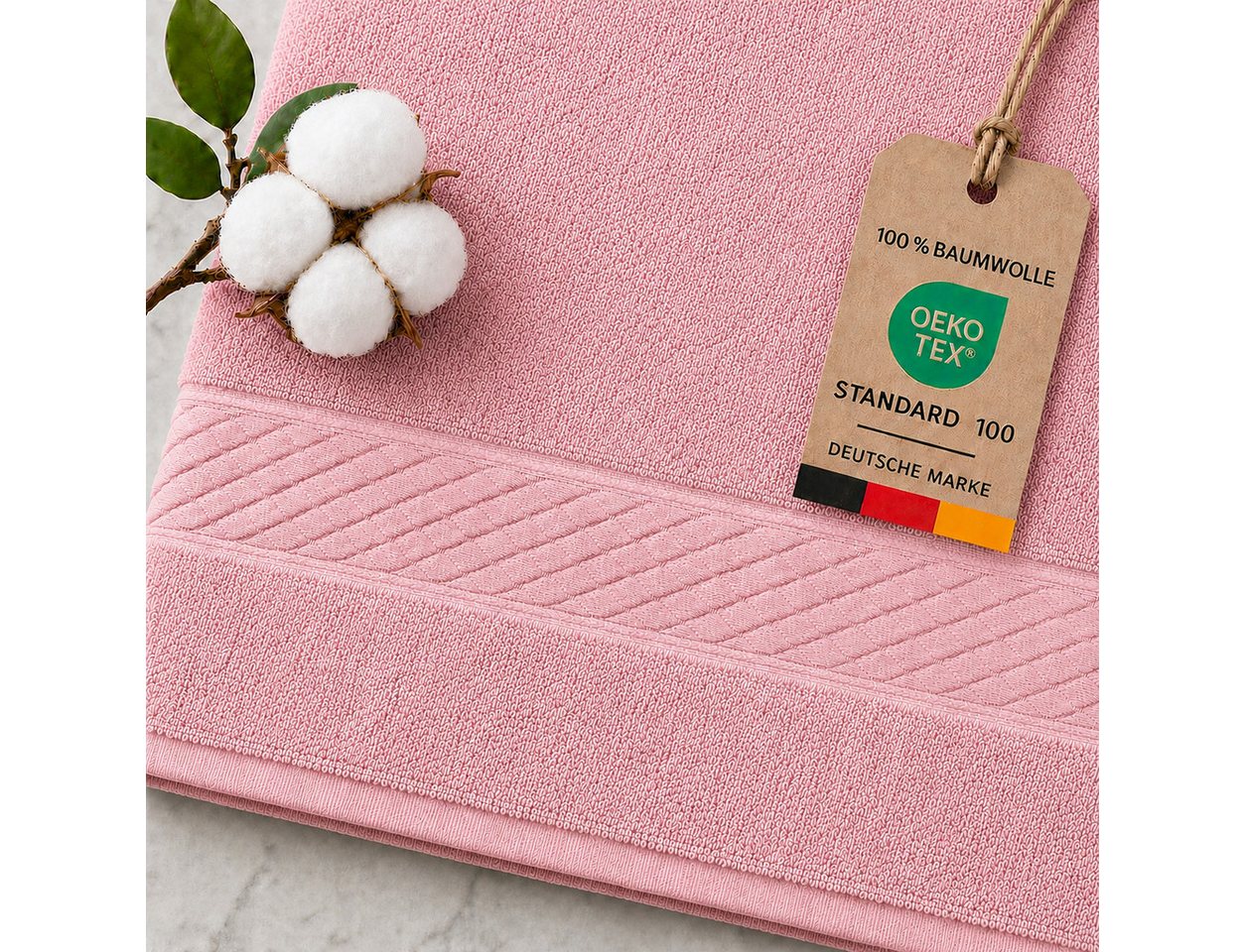 Komfortec Handtücher 50X100 cm, 100% Baumwolle, 470 g/m², Frottee (2-St), Badetücher 50x100 cm Set, Weich – Bild 4 von 5