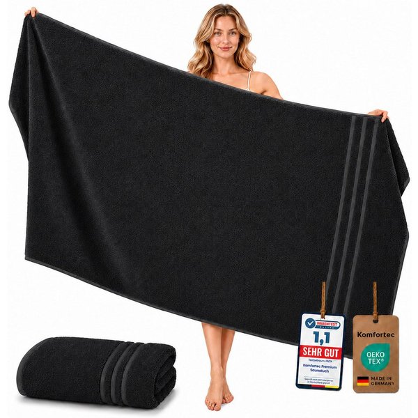 Komfortec Saunatuch 100x200 Extra Große XXL Premium Saunatuch, Unifarben (1-St), extra Große XXL, Schnelltrocknend, Frottee, Weich, Baumwolle