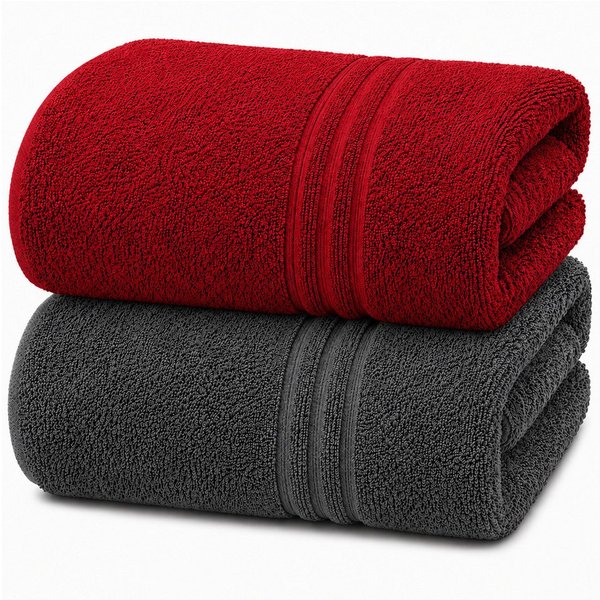 Komfortec Saunatuch 2er Set extra Große - XXL Premium Badetuch-80x200, Frottee (Set, 2-St), extra Große, Baumwolle 100%, Weich, Schnelltrocknend