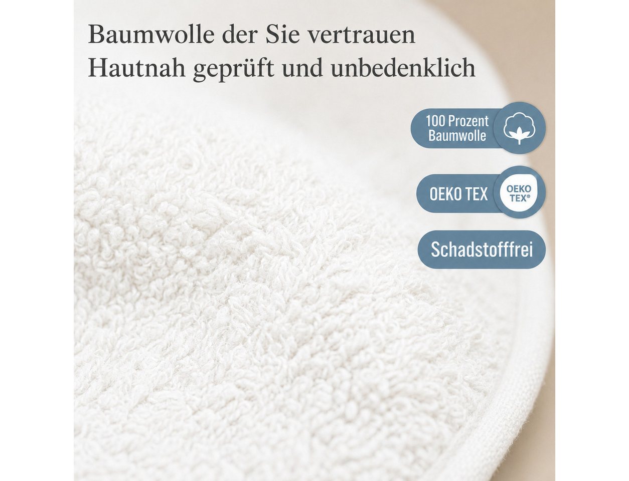 Komfortec Waschhandschuh 10er Set, Waschlappen, Saugfähig & Hautfreundlich, (Set, 10-St), Weich, 100% Baumwolle, 16x21 cm – Bild 4 von 5